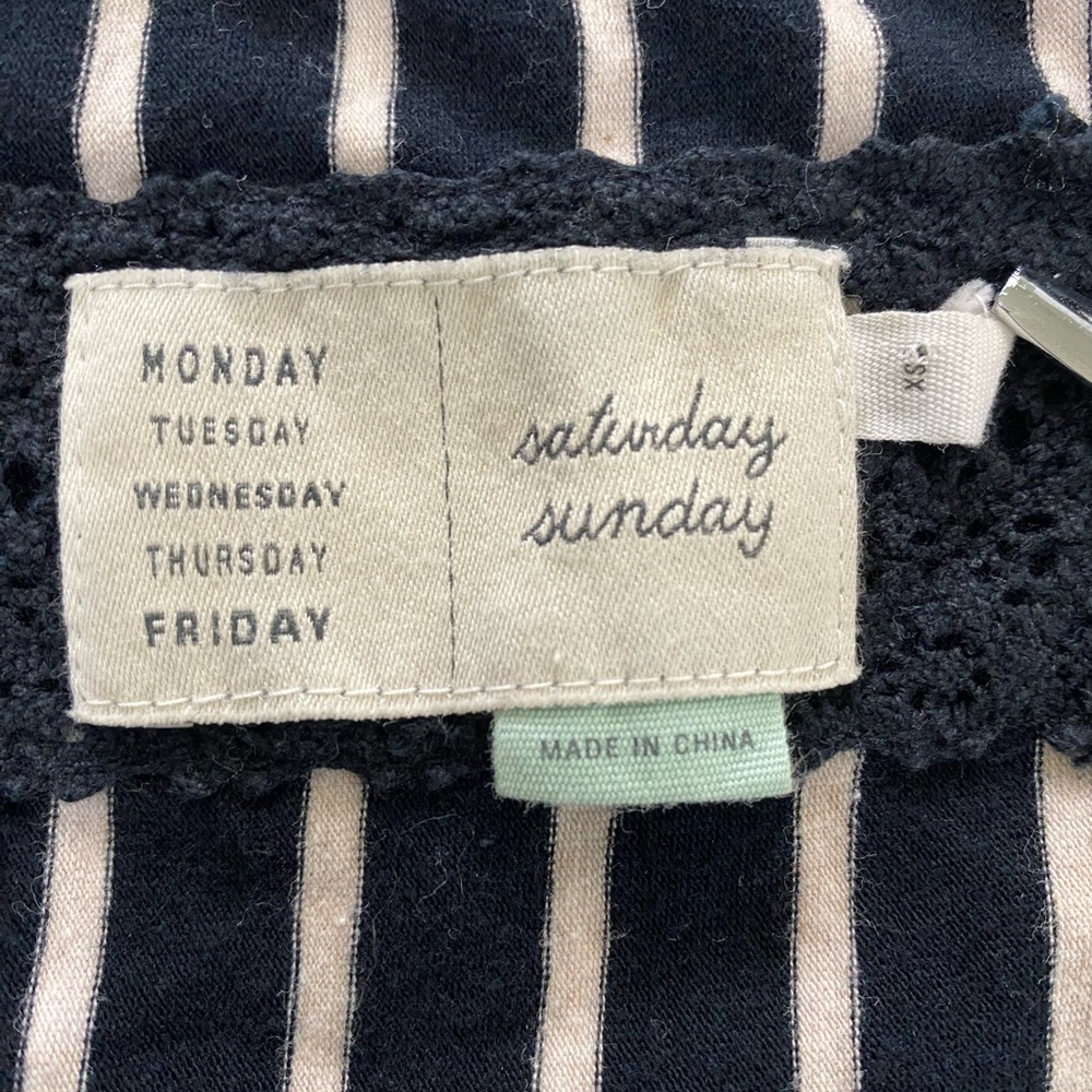 Saturday Sunday Maxi Dress Fit & Flare Black/White Stripes Size XS - Picture 7 of 7